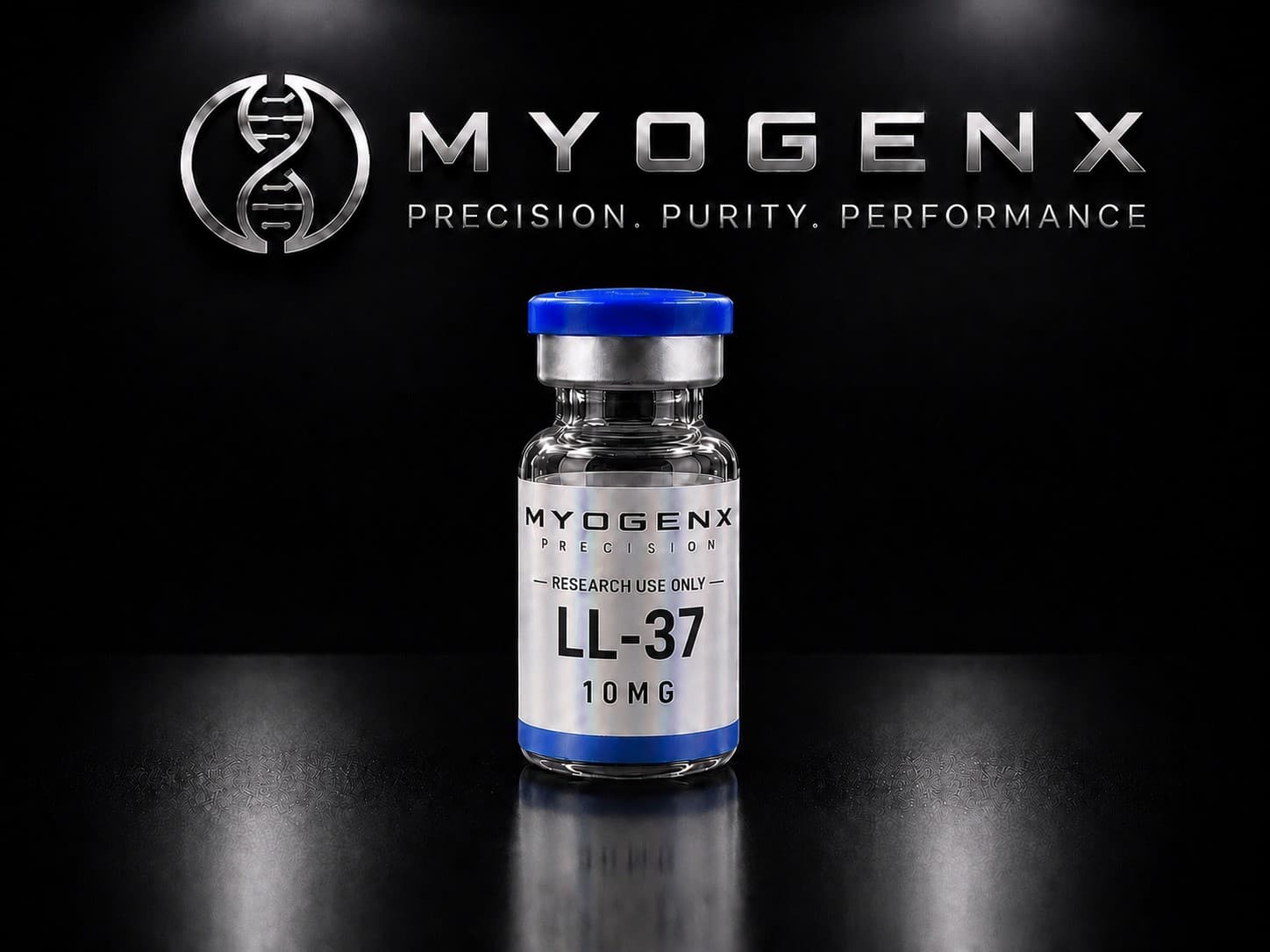 LL-37, MYOGENX. Cathelicidin fragment, 37 amino acids.