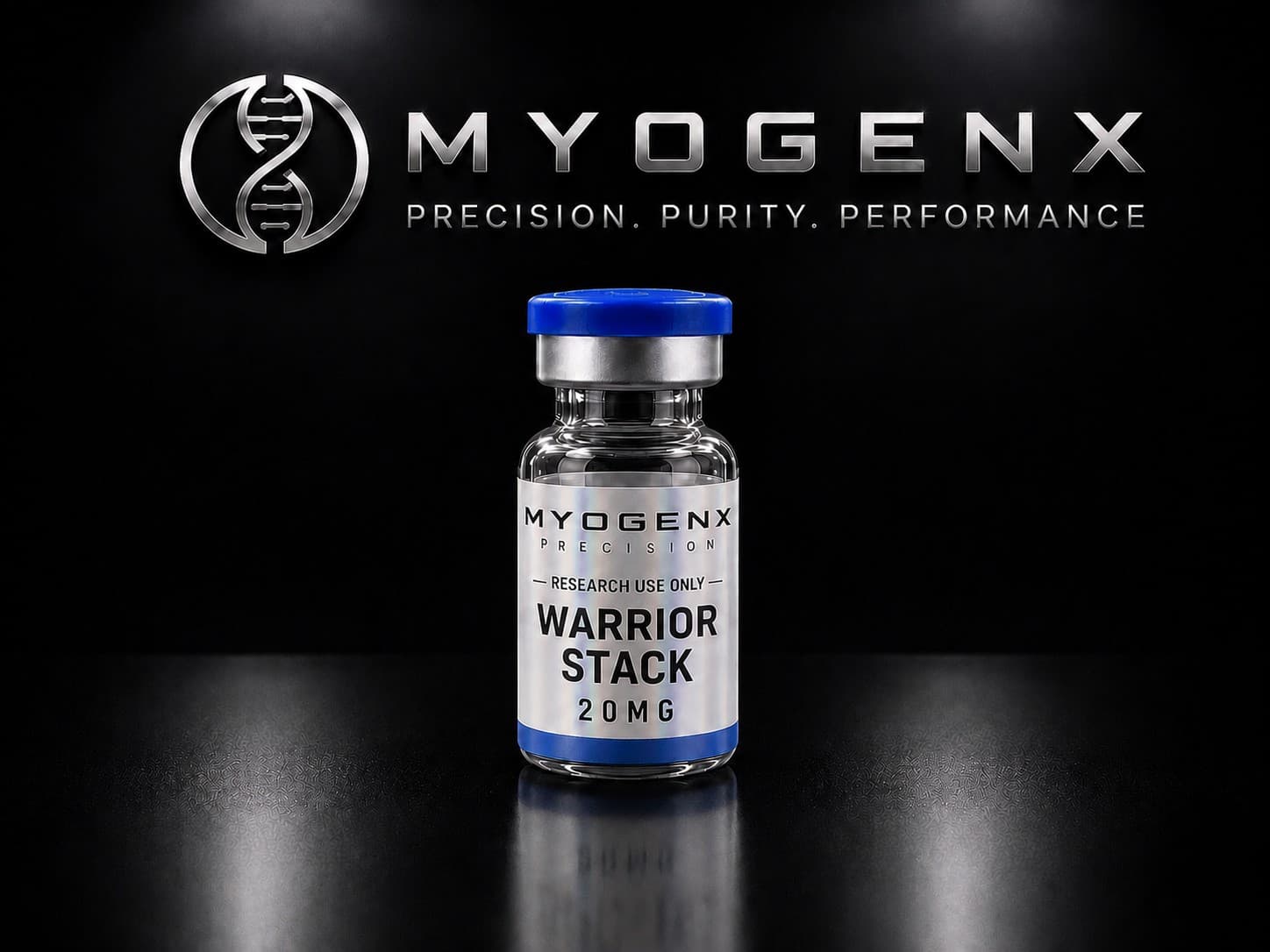 Warrior Stack, MYOGENX. Multi-peptide research blend, single vial.
